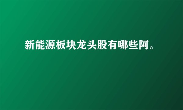 新能源板块龙头股有哪些阿。
