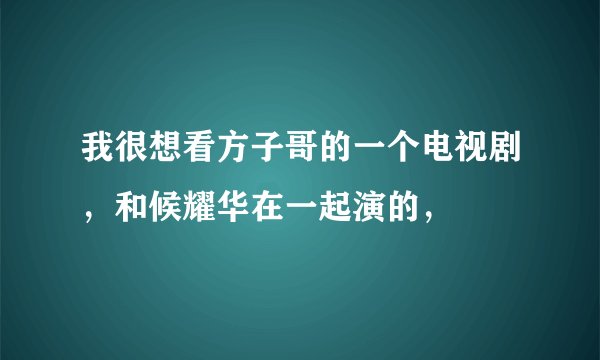 我很想看方子哥的一个电视剧，和候耀华在一起演的，