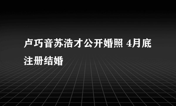 卢巧音苏浩才公开婚照 4月底注册结婚
