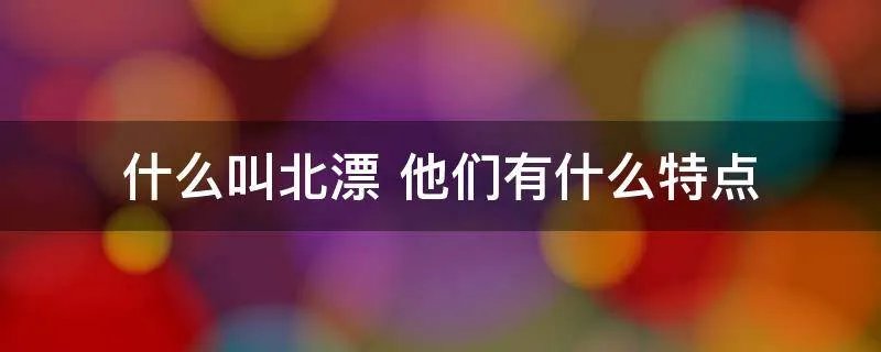 什么叫北漂 他们有什么特点