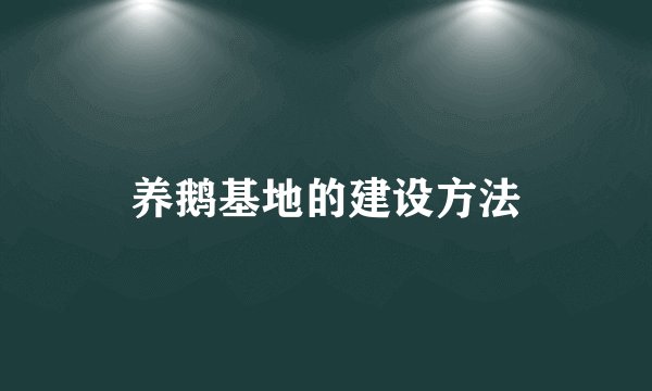 养鹅基地的建设方法