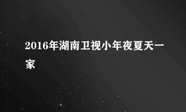 2016年湖南卫视小年夜夏天一家
