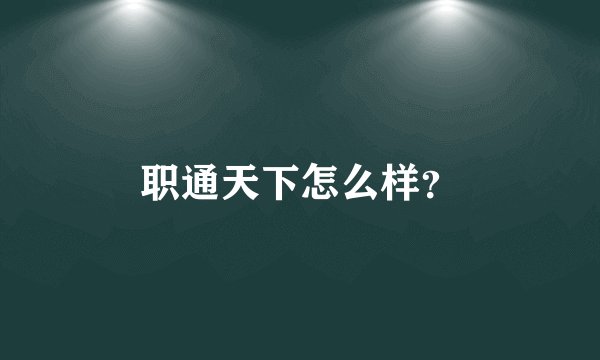 职通天下怎么样？