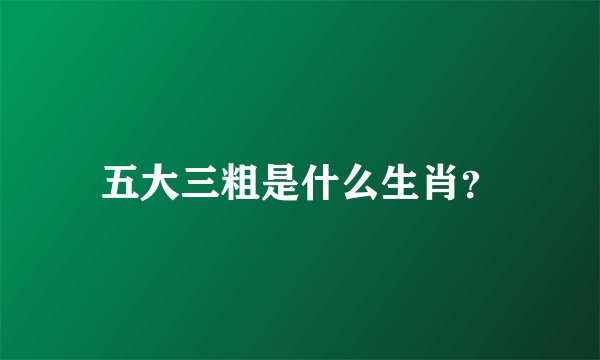 五大三粗是什么生肖？