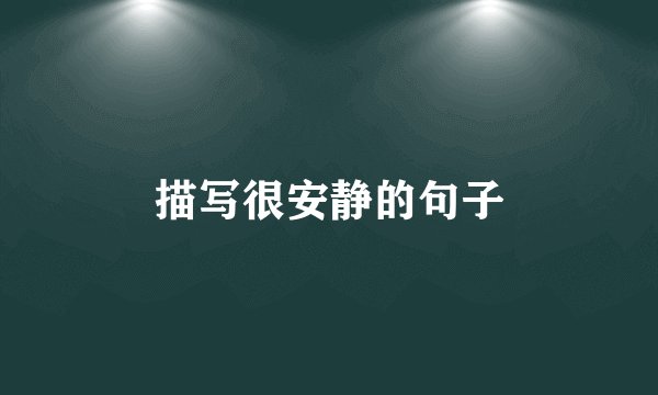 描写很安静的句子
