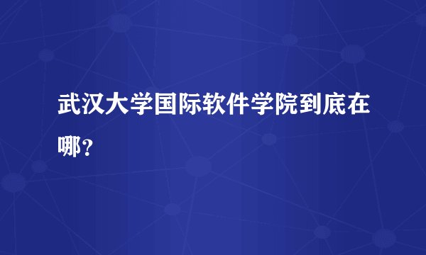 武汉大学国际软件学院到底在哪？