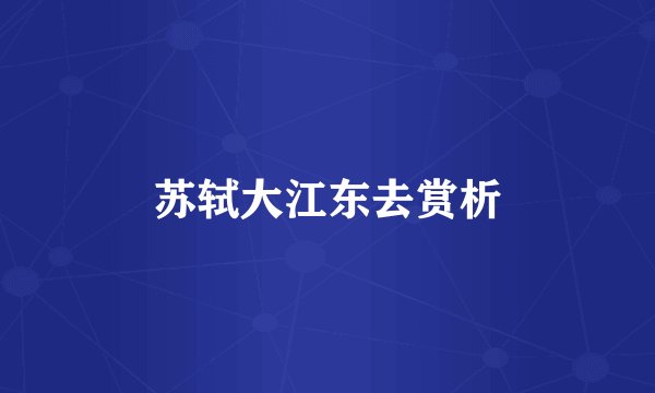 苏轼大江东去赏析