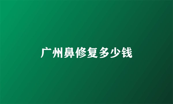 广州鼻修复多少钱