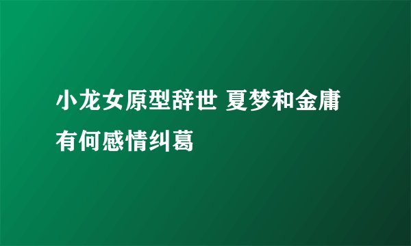 小龙女原型辞世 夏梦和金庸有何感情纠葛