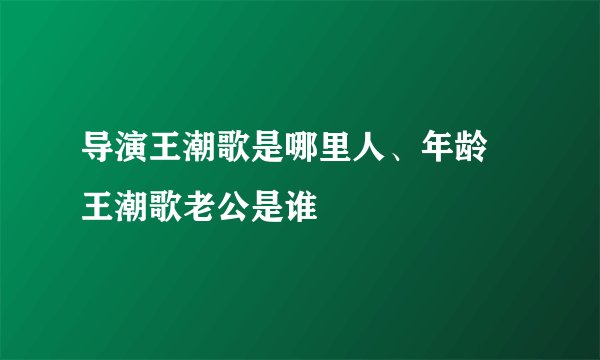 导演王潮歌是哪里人、年龄 王潮歌老公是谁