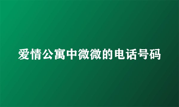 爱情公寓中微微的电话号码