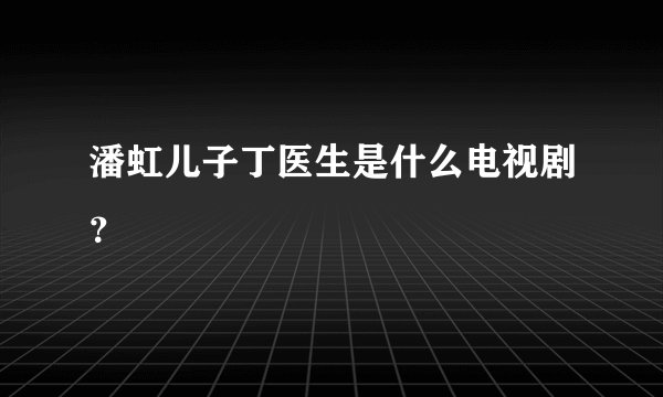 潘虹儿子丁医生是什么电视剧？
