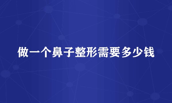 做一个鼻子整形需要多少钱