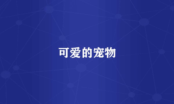可爱的宠物