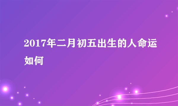 2017年二月初五出生的人命运如何