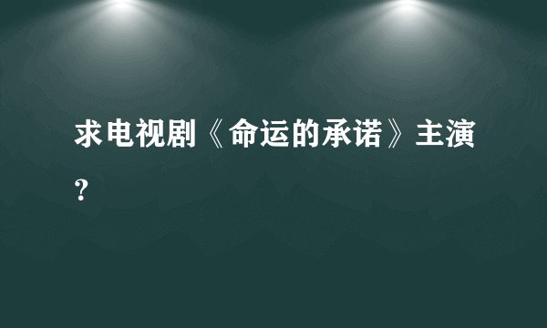 求电视剧《命运的承诺》主演？