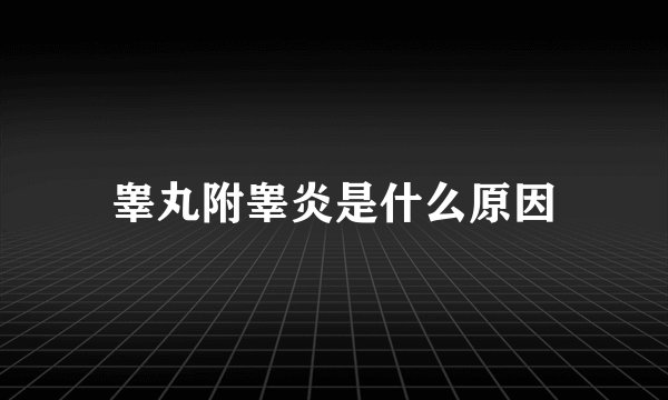 睾丸附睾炎是什么原因