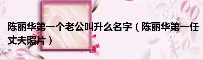 陈丽华第一个老公叫升么名字（陈丽华第一任丈夫照片）