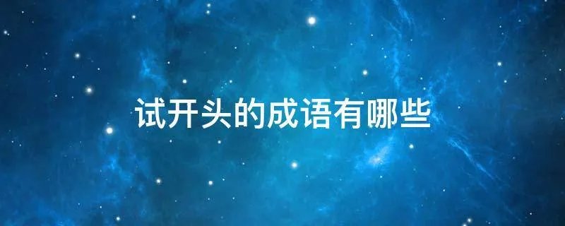 试开头的成语有哪些