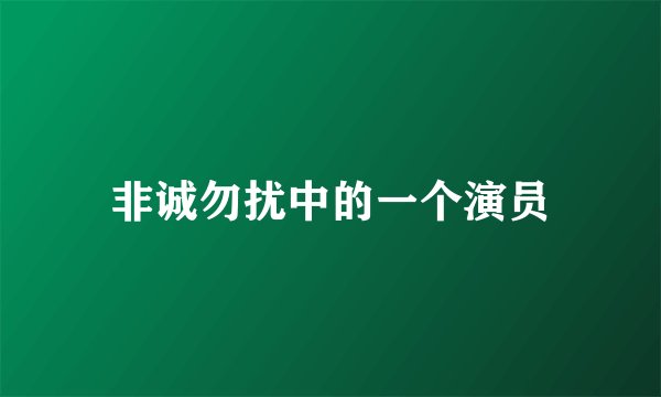 非诚勿扰中的一个演员