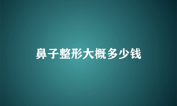 鼻子整形大概多少钱