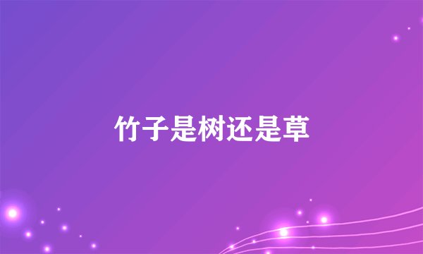 竹子是树还是草