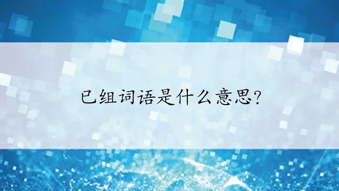 已组词语是什么意思？