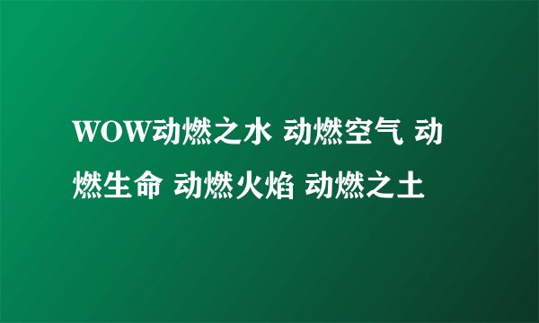 WOW动燃之水 动燃空气 动燃生命 动燃火焰 动燃之土