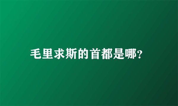 毛里求斯的首都是哪？