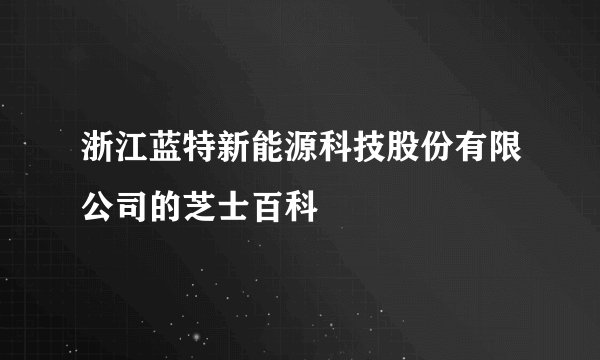 浙江蓝特新能源科技股份有限公司的芝士百科
