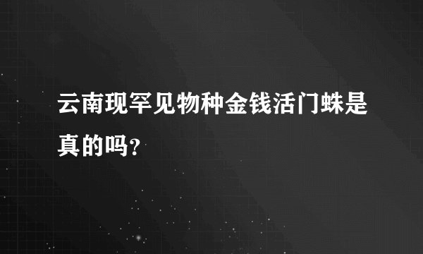 云南现罕见物种金钱活门蛛是真的吗？