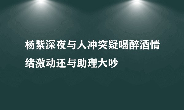 杨紫深夜与人冲突疑喝醉酒情绪激动还与助理大吵