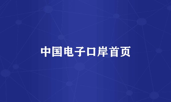 中国电子口岸首页