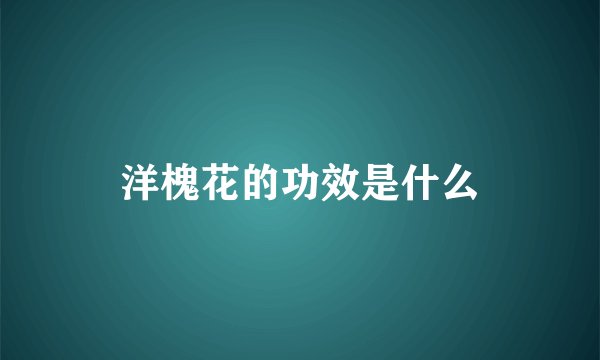洋槐花的功效是什么