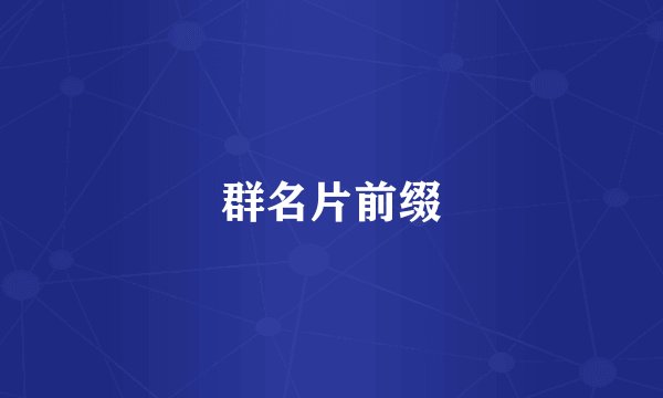 群名片前缀