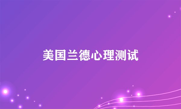 美国兰德心理测试