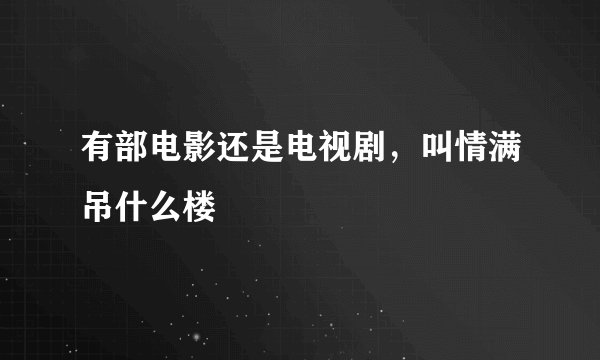 有部电影还是电视剧，叫情满吊什么楼