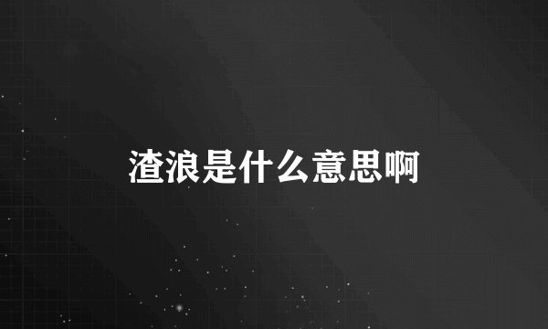 渣浪是什么意思啊