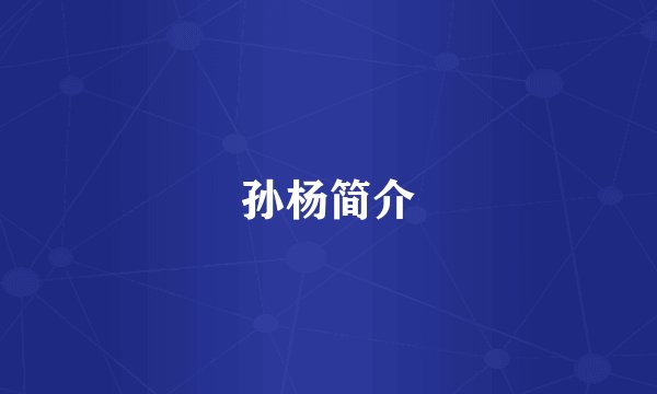 孙杨简介