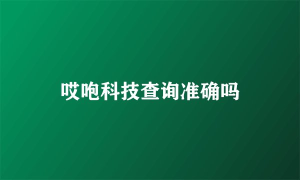 哎咆科技查询准确吗