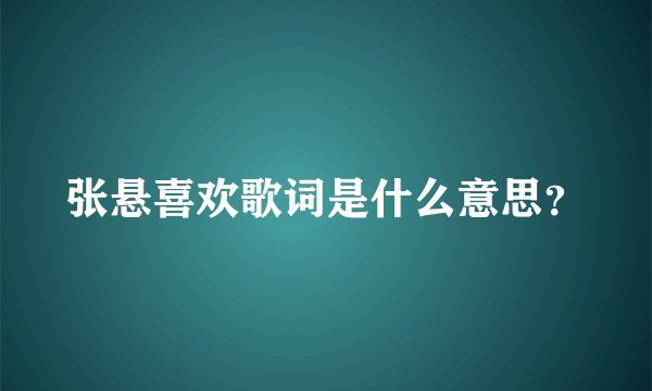 张悬喜欢歌词是什么意思？