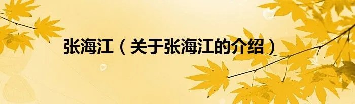 张海江（关于张海江的介绍）