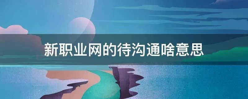新职业网的待沟通啥意思