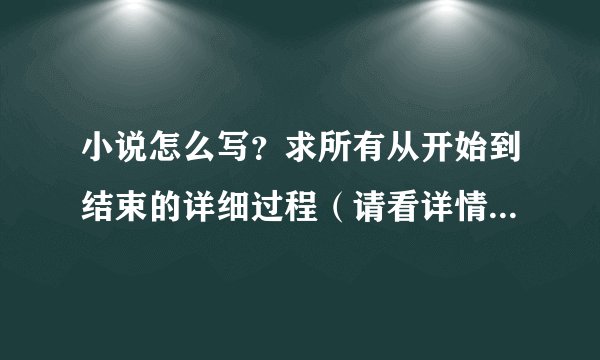 小说怎么写？求所有从开始到结束的详细过程（请看详情）！！！