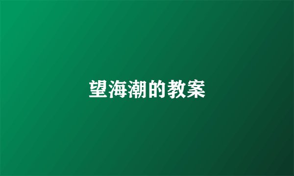 望海潮的教案