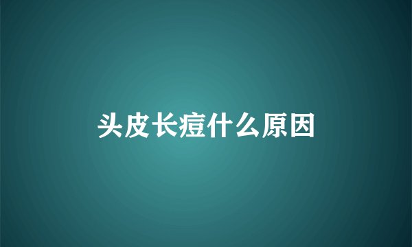 头皮长痘什么原因