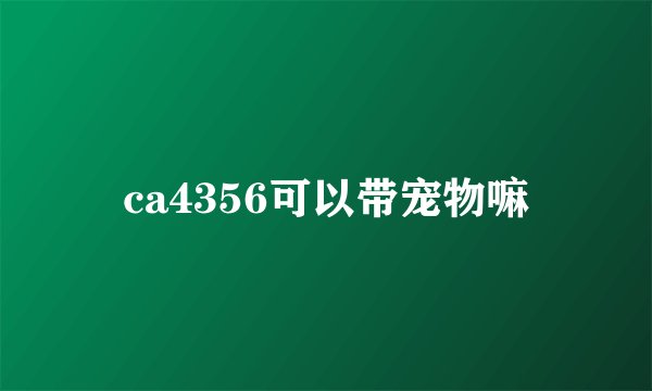 ca4356可以带宠物嘛