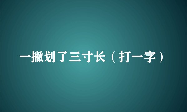 一撇划了三寸长（打一字）