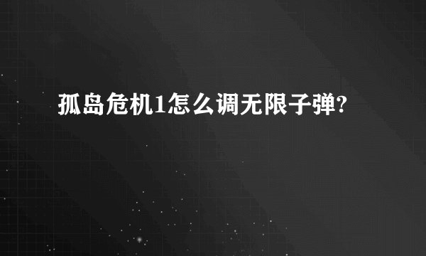 孤岛危机1怎么调无限子弹?