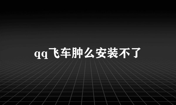 qq飞车肿么安装不了